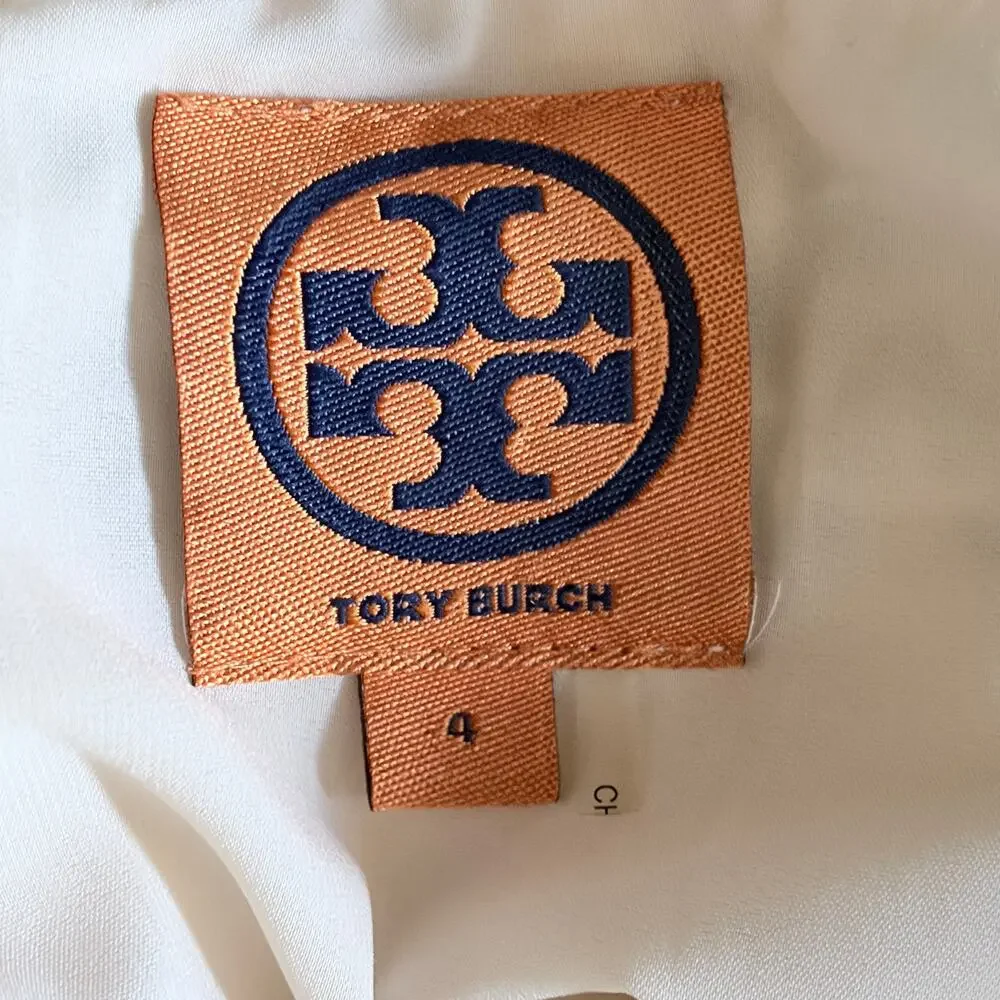Tory Burch Crochet Bateau Neckline Top Cream sz 4
